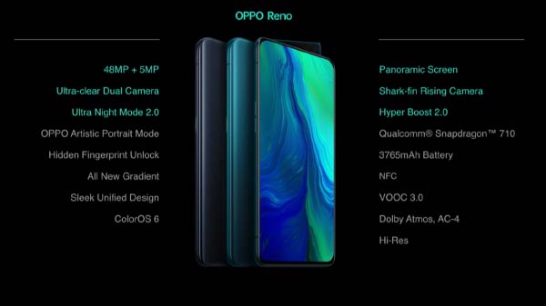 Oppo Reno स्पेसिफिकेशन