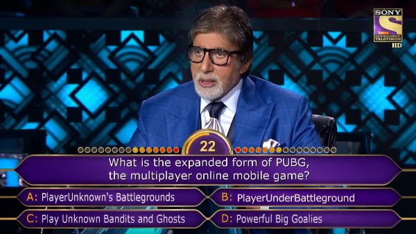 बिग-बी ने पूछा पबजी वाला सवाल