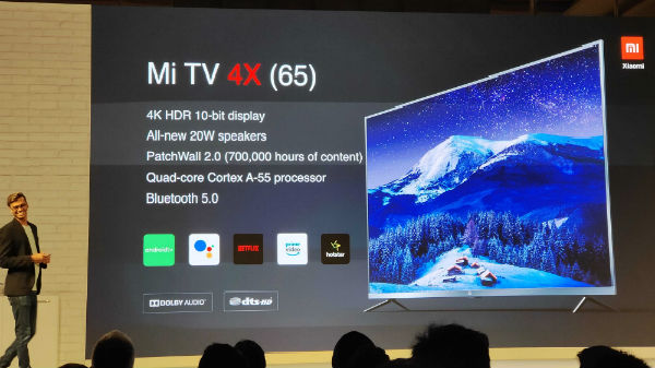 शाओमी ने लॉन्च किया Mi TV 4X 65-इंच स्मार्ट टीवी, खरीदने से पहले जानिए 10 खास बातें शाओमी ने लॉन्च किया Mi TV 4X 65-इंच स्मार्ट टीवी, खरीदने से पहले जानिए 10 खास बातें