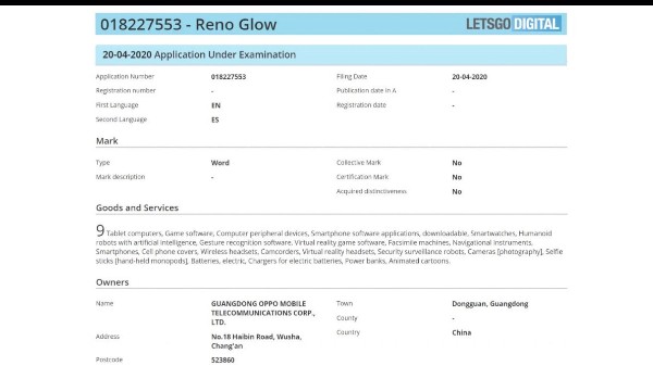 ओप्पो ने रेनो सीरीज स्मार्टफोन के लिए किया ट्रेडमार्क आवेदन 