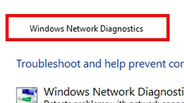 Windows Network Diagnostics