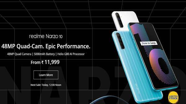 Realme Narzo 10 पर नो कॉस्ट ईएमआई