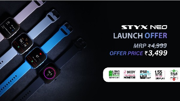 STYX Neo: ये है फुल टच कंट्रोल के साथ बजट स्मार्टवॉच STYX Neo: ये है फुल टच कंट्रोल के साथ बजट स्मार्टवॉच