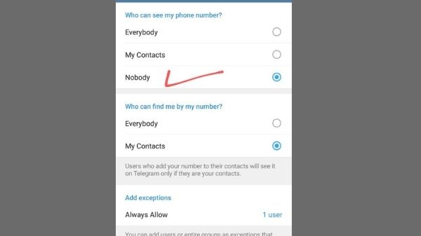 Telegram में मोबाइल नंबर कैसे हाइड करें