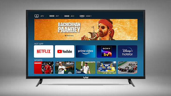 5) VW 80 cm (32 inches) HD Ready Smart LED TV : कीमत - 8,299 5) VW 80 cm (32 inches) HD Ready Smart LED TV : कीमत - 8,299