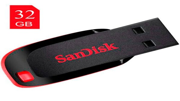 3. SanDisk Cruzer Blade 32 GB USB Flash Drive