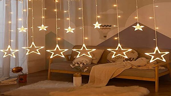 3- The Purple Tree Decorative Star Curtain LED Lights