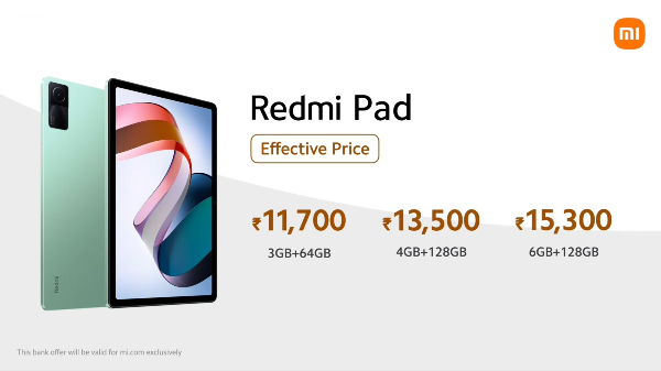 Redmi Pad Price in India Redmi Pad Price in India