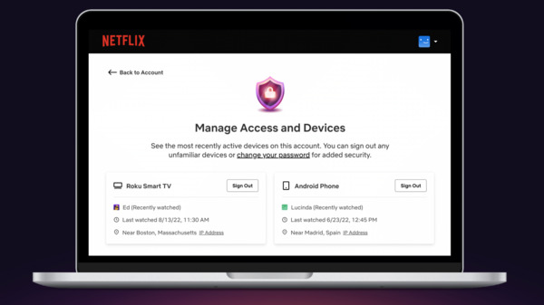 Netflix ने लॉन्च किया फीचर, बिना पासवर्ड बदले बंद करें दूसरा अकाउंट Netflix ने लॉन्च किया फीचर, बिना पासवर्ड बदले बंद करें दूसरा अकाउंट