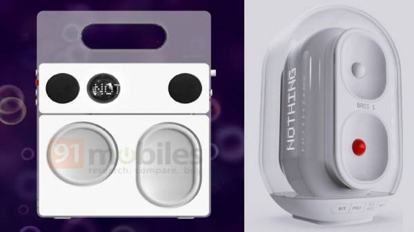 Nothing speaker में दोनों तरफ वॉल्यूम, पावर बटन