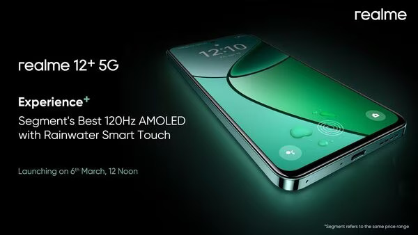 Realme 12+ 5G स्मार्टफोन 67W SuperVOOC चार्जिंग के साथ लॉन्च