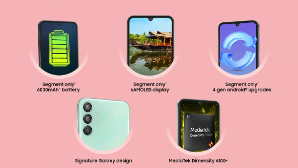 Samsung Galaxy F15 5G भारत में लॉन्च, जानें कीमत, ऑफर व स्पेसिफिकेशन Samsung Galaxy F15 5G भारत में लॉन्च, जानें कीमत, ऑफर व स्पेसिफिकेशन