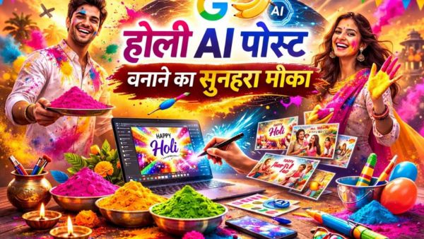 Google Nano Banana 2: Holi AI पोस्टर बनाने का सुनहरा मौका