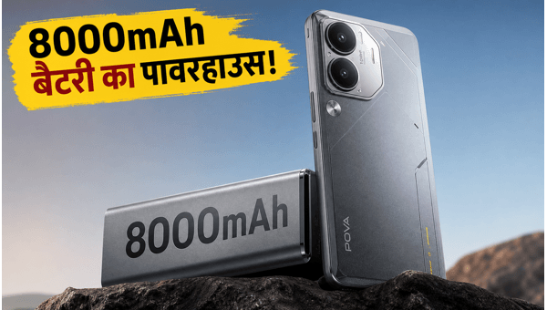 Tecno Pova 8: 8000mAh बैटरी वाला पावरहाउस Tecno Pova 8: 8000mAh बैटरी वाला पावरहाउस