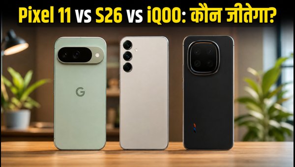 Pixel 11 Vs S26 Vs IQOO: कौन है बेस्ट? Pixel 11 Vs S26 Vs IQOO: कौन है बेस्ट?