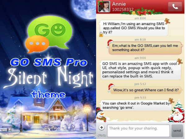 GO SMS Pro Christmas Theme