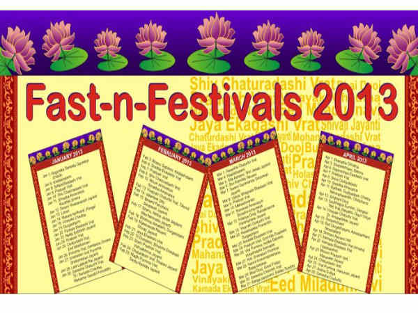 Indian Festivals Calendar 2013