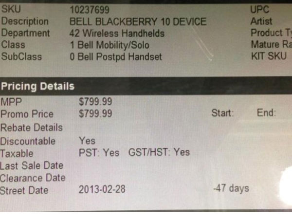 BlackBerry 10 smartphone