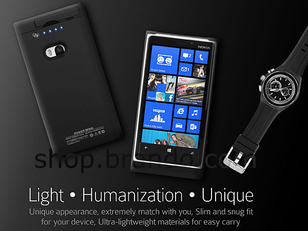 Brando Power Jacket: Nokia Lumia 920 Battery Booster Accessory