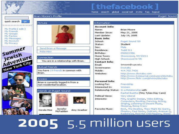 Facebook 2005 