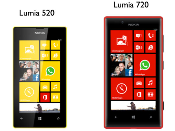 Nokia Lumia 720 and 520