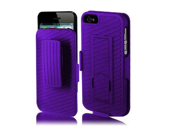 iPhone 5 Purple Rigid Holster With Belt Clip Stand Cover Case Accessory