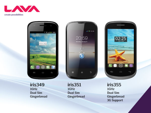 Lava Iris 349, Iris 351, Iris 355