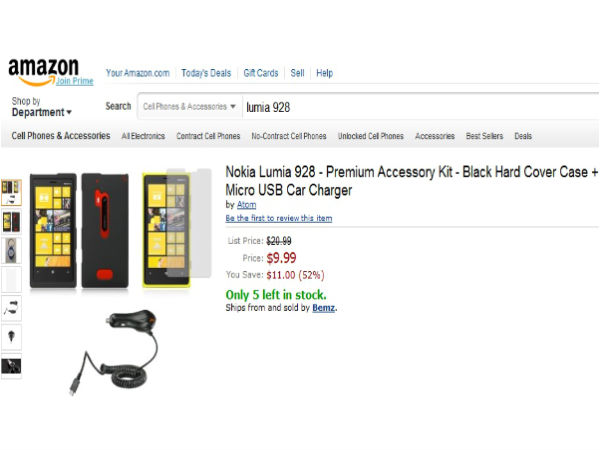 Lumia 928 Accoessies on Amazon