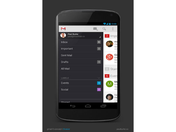 Gmail 5 for Android Concept 
