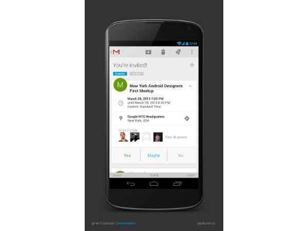 Gmail 5 for Android Concept 