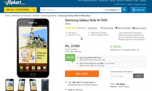 Samsung Offers Rs. 10000 Cashback On Galaxy Note 2