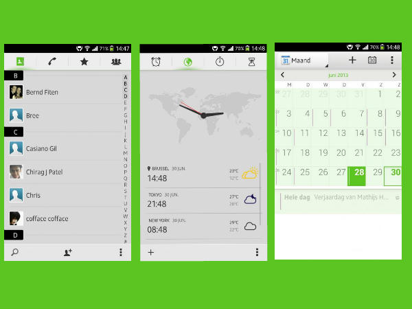 Contact, Clock and Calender (Screenshot)