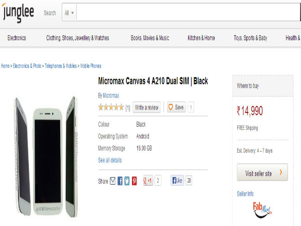 Canvas 4 : Now Available via Junglee?