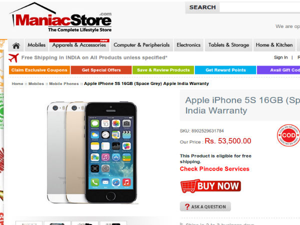 iPhone5S Deals Maniacstore 