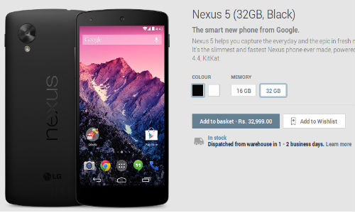 Google Nexus 5 and Nexus 7 Now Available in India Play Store 