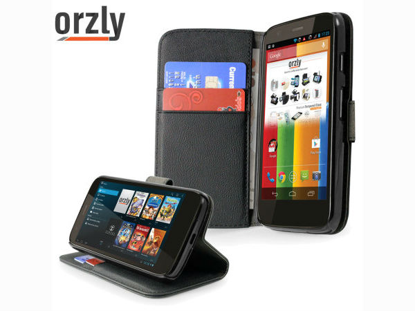 Orzly Multi-Function Wallet Case for Moto G - Black 