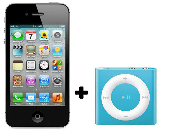 Apple iPhone 4S+ Apple iPod Shuffle 2GB (White) (8 GB): 