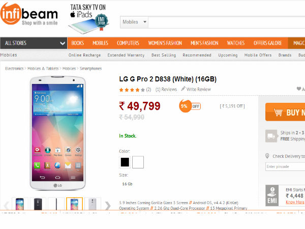 LG G Pro 2: Top 5 Best Online Deals To Buy In India