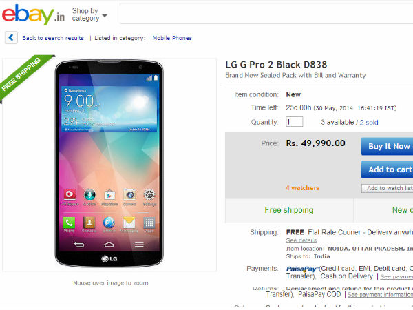 LG G Pro 2: Top 5 Best Online Deals To Buy In India