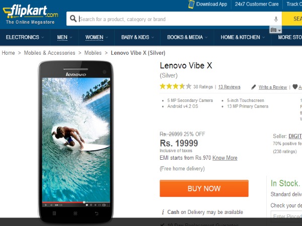 Lenovo Vibe X Best Price in India