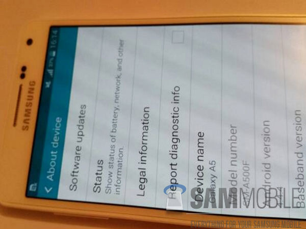 Samsung Galaxy A5 (SM-A500F) First Live Images leak Online 