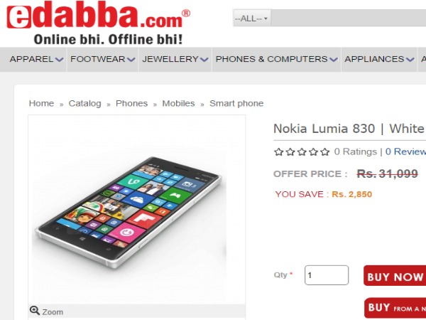 Edabba: Nokia Lumia 830 | White With 10 MP Rear Camera Feature