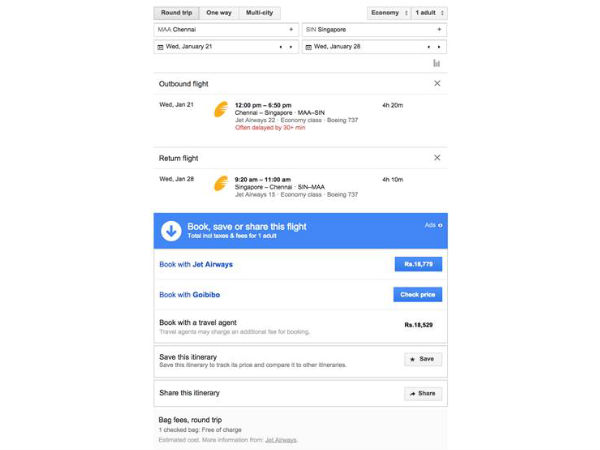 Google Introduces Flight Search Option, Includes Great Deals and Offer