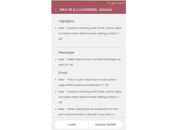 Xiaomi Mi 3 Gets MIUI 6 Update in India