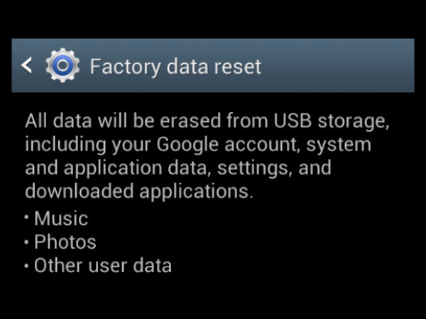 Step 7: Factory Reset