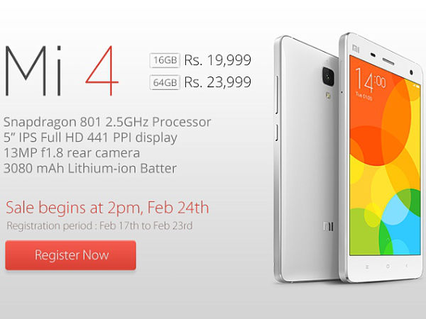 Xiaomi Mi4 64GB Finally to go on Sale Today: Will you buy it?