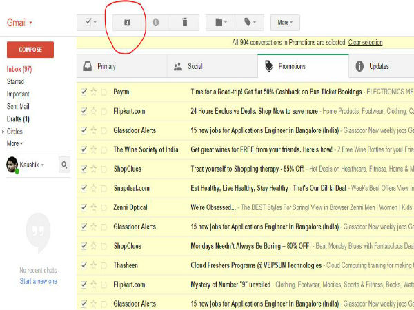 How To Archive Messages In Your Gmail Account In Bulk