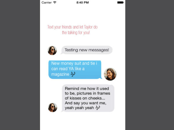 New App fills your texts with Taylor Swift lyrics