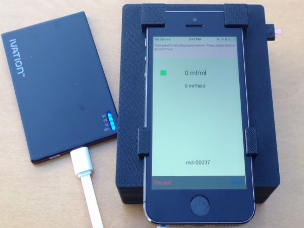 Smartphone Rapidly Detects Parasite levels in Blood