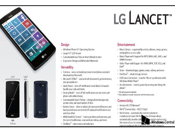 LG Lancet: Windows Based Handset To Go On Sale Next Week